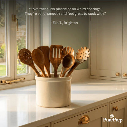 The VTLFX Teak Wood Set | 7 Premium Non-Toxic Utensils