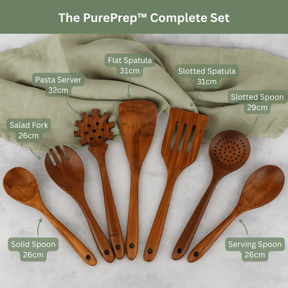 The VTLFX Teak Wood Set | 7 Premium Non-Toxic Utensils